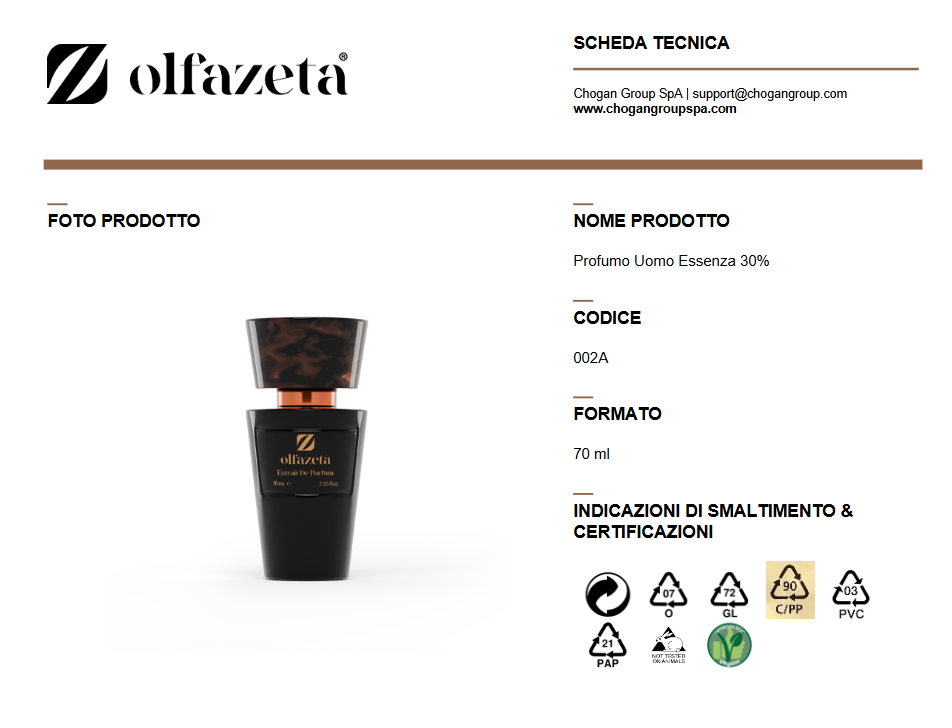 Olfazeta Profumo 30 ml Uomo ispirato a ACQUA DI GIO' di GIORGIO ARMANI - Cod: 302