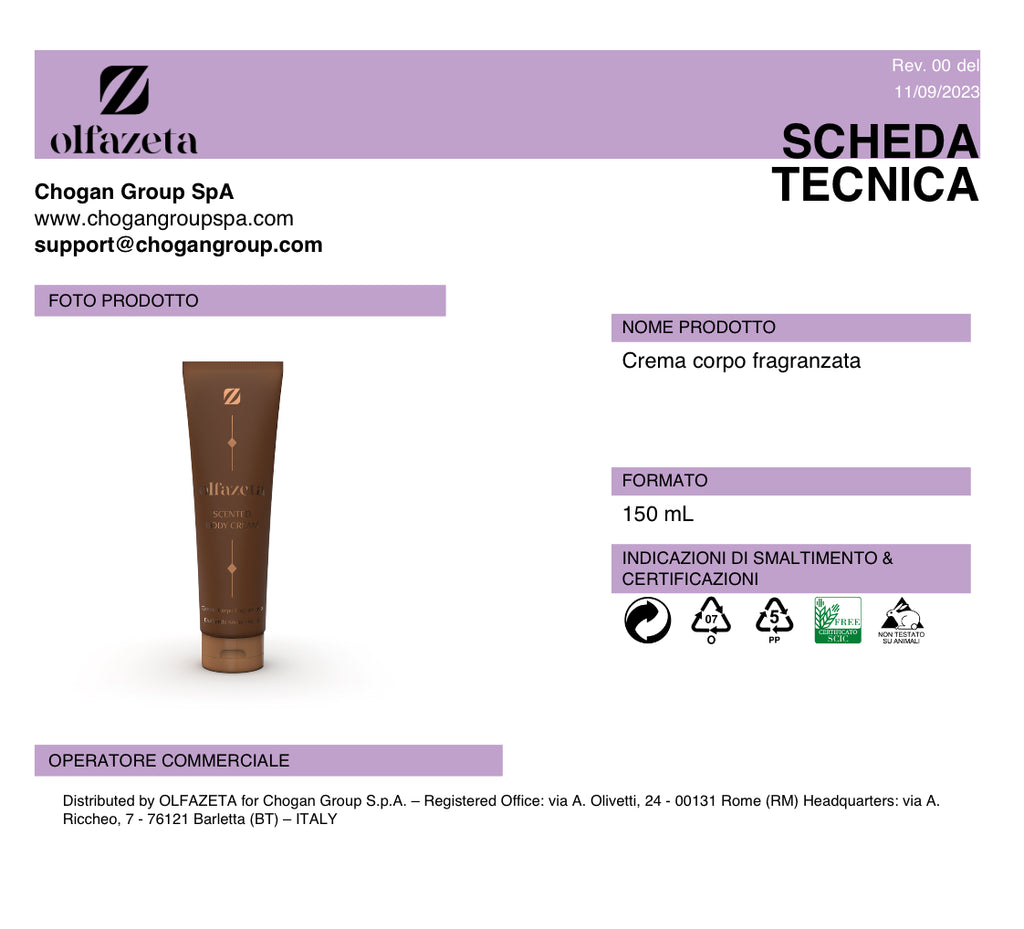 CREMA CORPO olfazeta donna ispirato a SCANDAL - 150 ml - codice CRF119