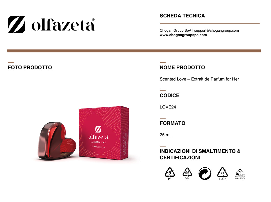 Olfazeta profumo donna 25ml SCENTED LOVE floreale orientale agrumato - cod. Love24