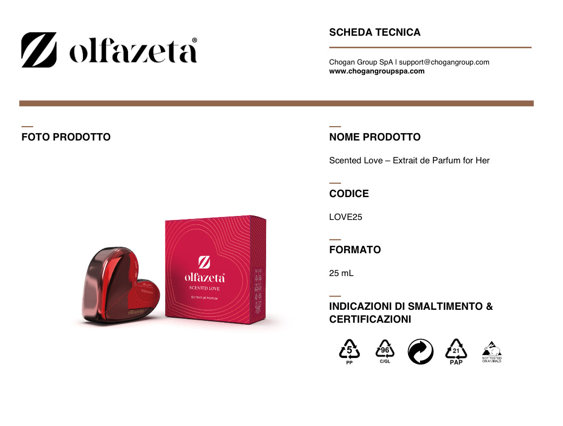 Olfazeta profumo donna 25ml SCENTED LOVE orientale vanigliato - cod. Love25