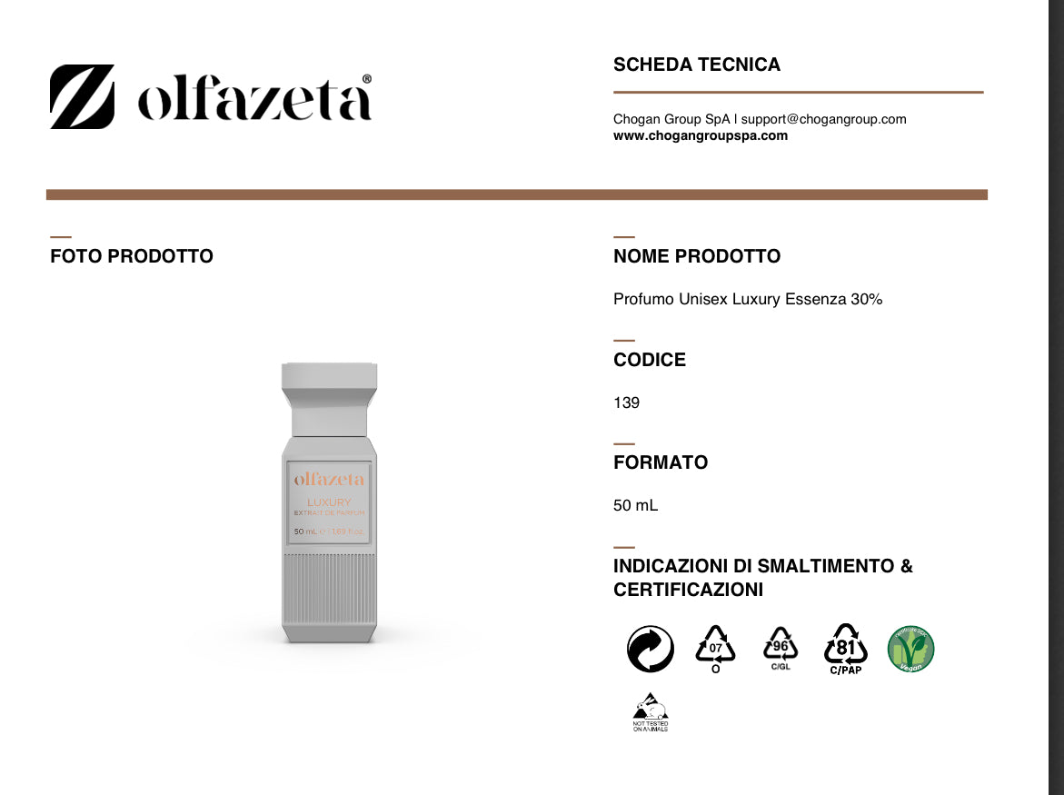 Olfazeta profumo Unisex Luxury 50ml - Ispirato a LES SABLES ROSES di LOUIS VOUITTON - cod. 139