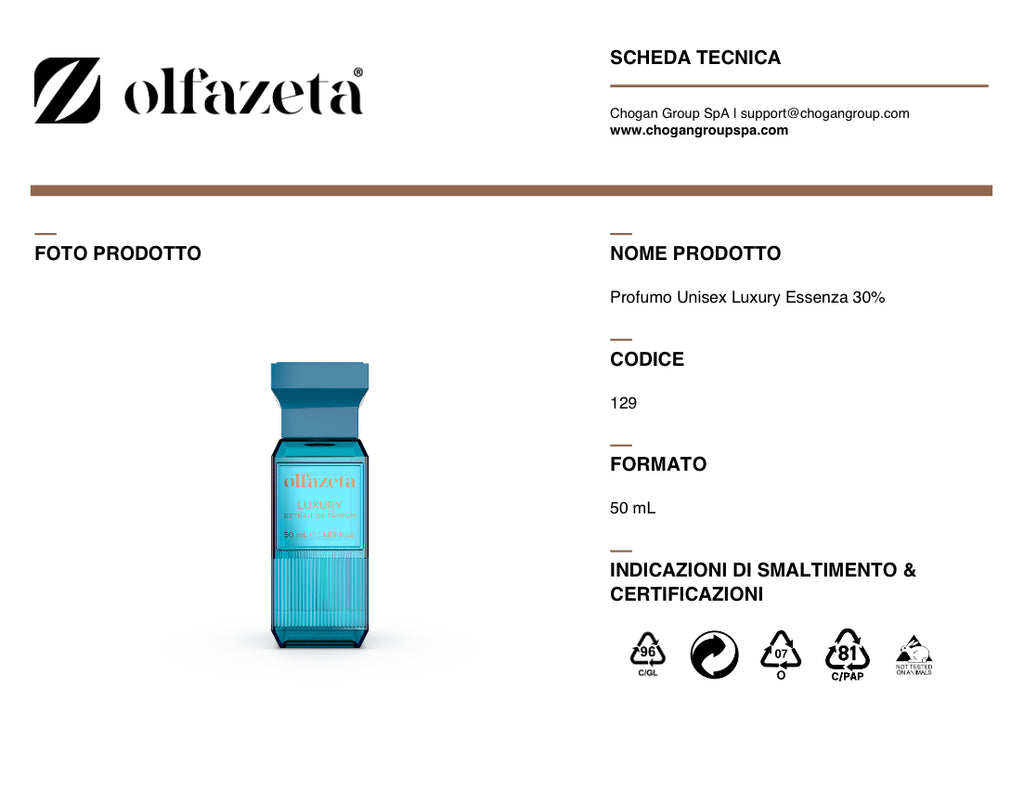 Olfazeta profumo Unisex Luxury 50ml - Ispirato a ERBA PURA di XERJOFF - cod. 129