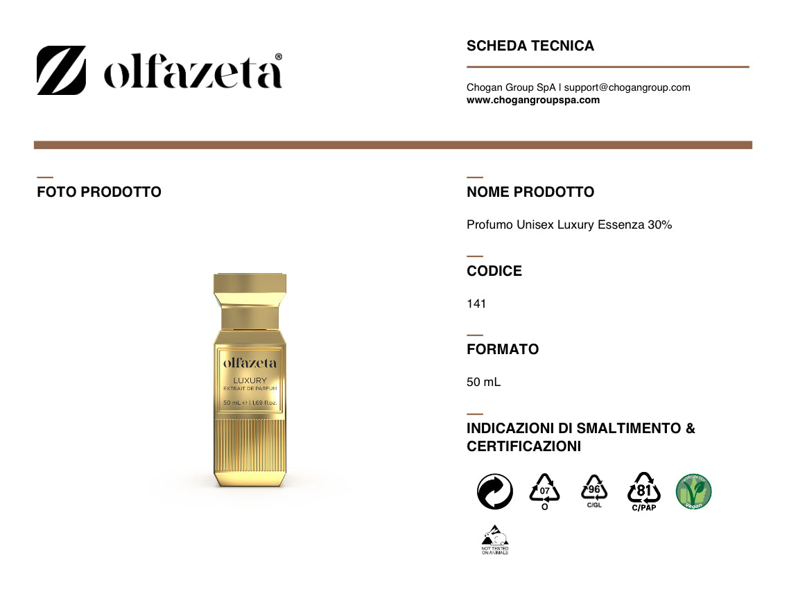 Olfazeta profumo Unisex Luxury 50ml - Ispirato a THE SPIRIT OF DUBAI di TURATH - cod. 141
