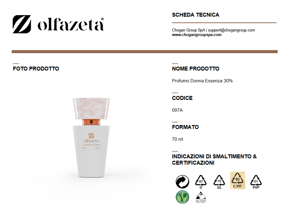 Olfazeta Profumo 70 ml Donna ispirato a AMO FERRAGAMO di FERRAGAMO - Cod: 097