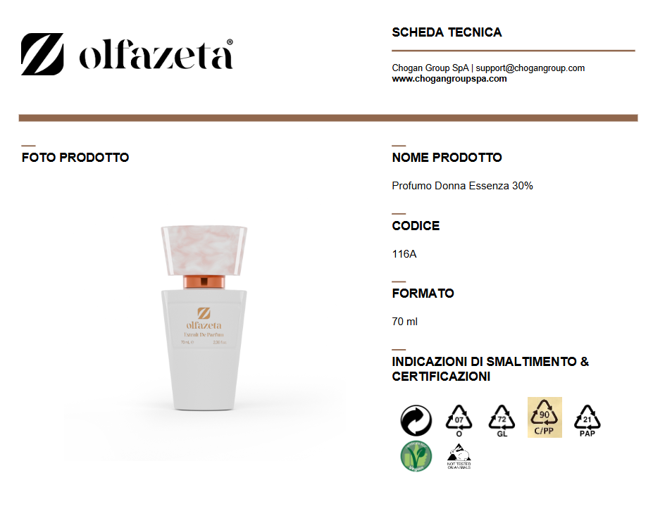 Olfazeta Profumo 70 ml Donna ispirato a YES I AM di CACHAREL - Cod: 116