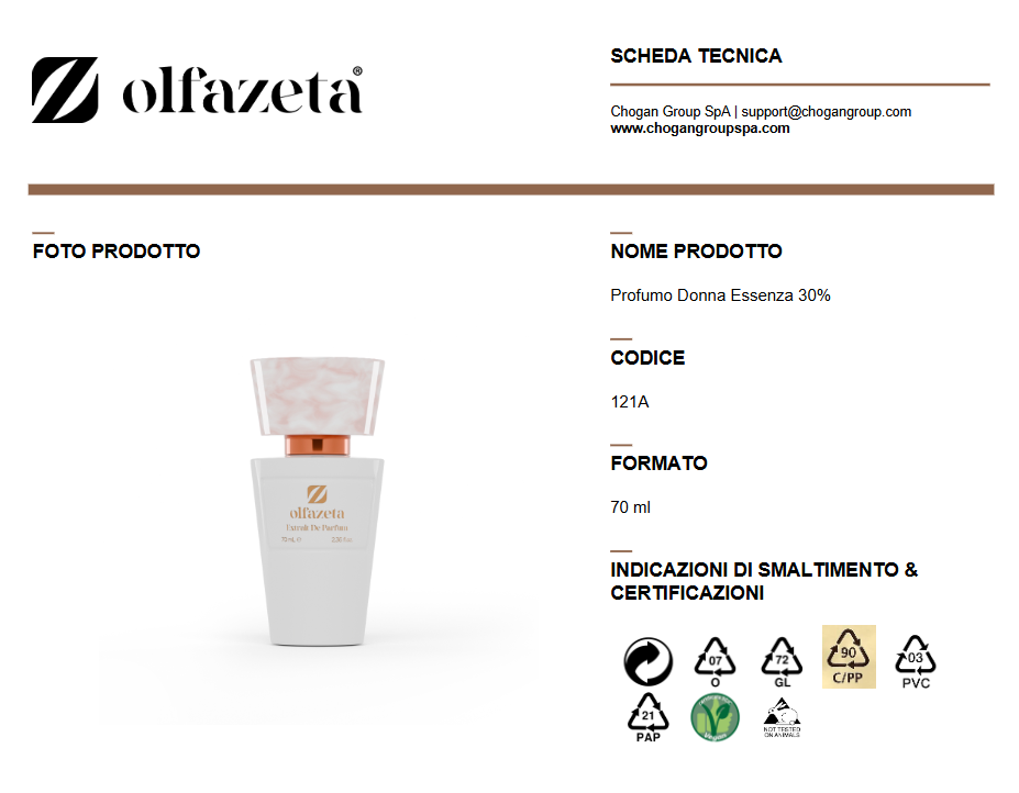 Olfazeta Profumo 70 ml Donna ispirato a L'INTERDIT di GIVENCHY - Cod: 121